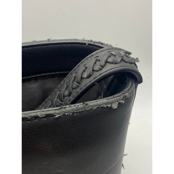 FREE PEOPLE Women’s Black Faux-Leather Braided-Strap Square Top-Handle Bag SZ OS - Picture 4 of 8